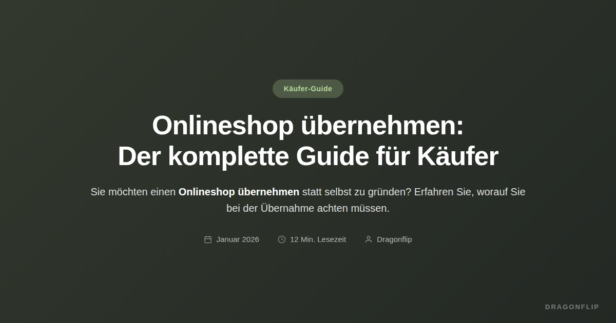Onlineshop übernehmen